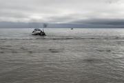 Mise à l'eau des bateaux au tracteur