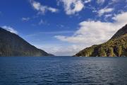 L'extrémité du fjord, à l'embouchure de la mer de Tasman