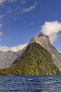 Kayaks au pied du Mitre Peak